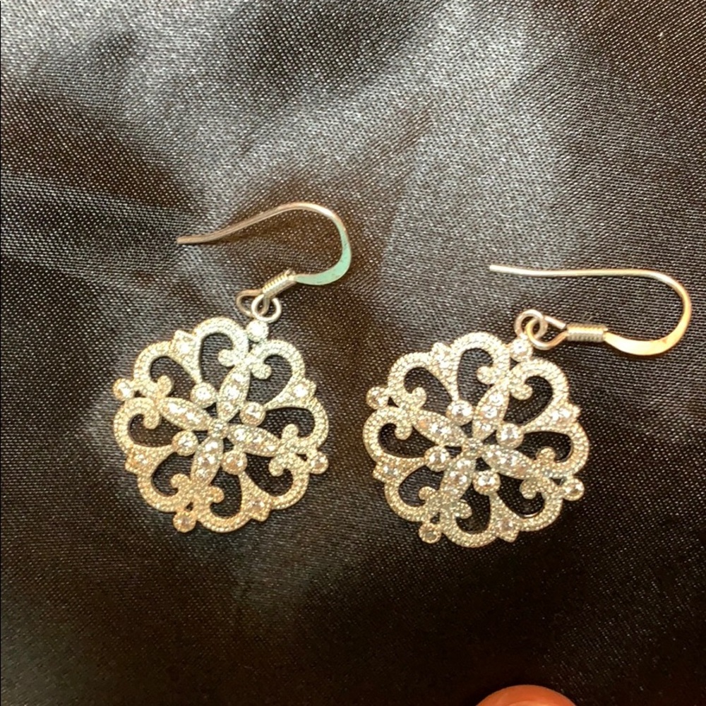 NWOT CZsilvertone earrings,non-tarnishing